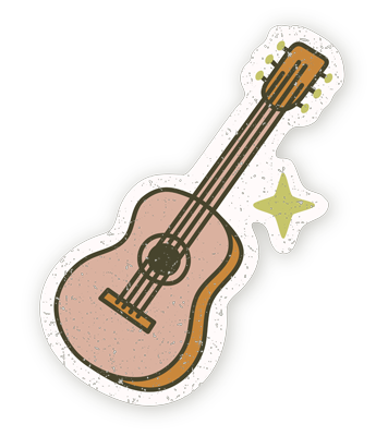 Illustration einer Akustikgitarre als dekoratives Element
