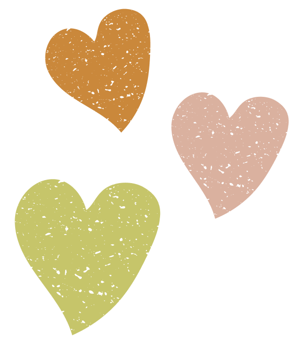 Illustration von drei Herzen als dekoratives Element