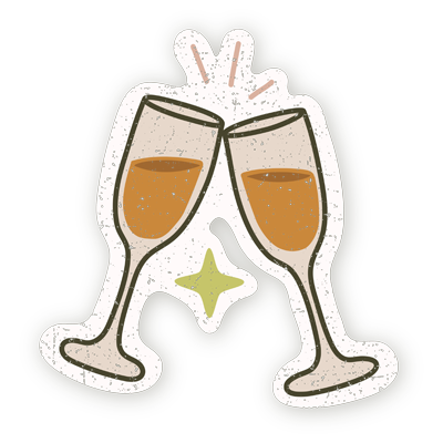 Illustration von Sektgläsern als dekoratives Element
