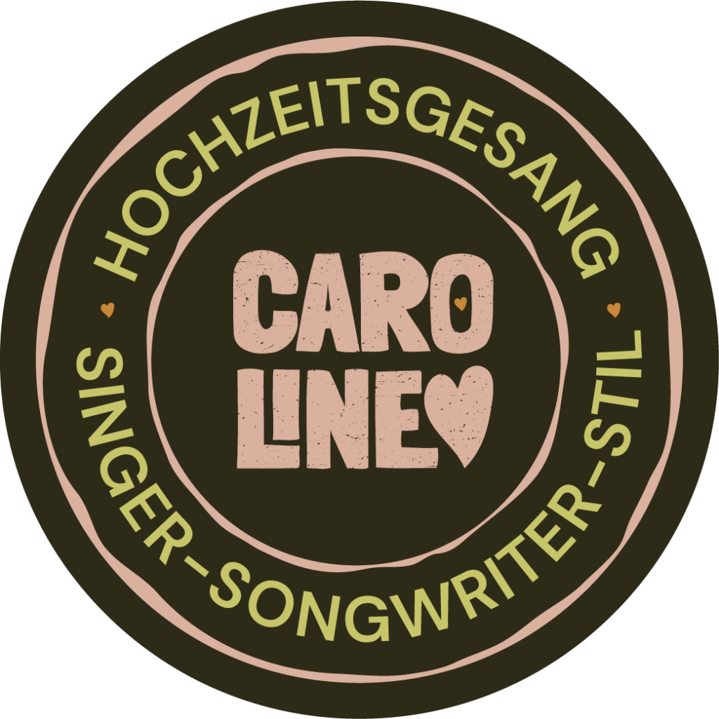 Dekoratives Badge: Hochzeitsgesang Caroline, Singer-Songwriter-Stil